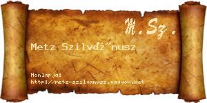 Metz Szilvánusz névjegykártya